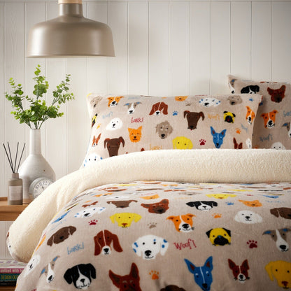 OLIVIA ROCCO Duvet Cover Dogs Printed Teddy Duvet Sets With Reversible Sherpa Fleece Fur Wholesale Manchester UK