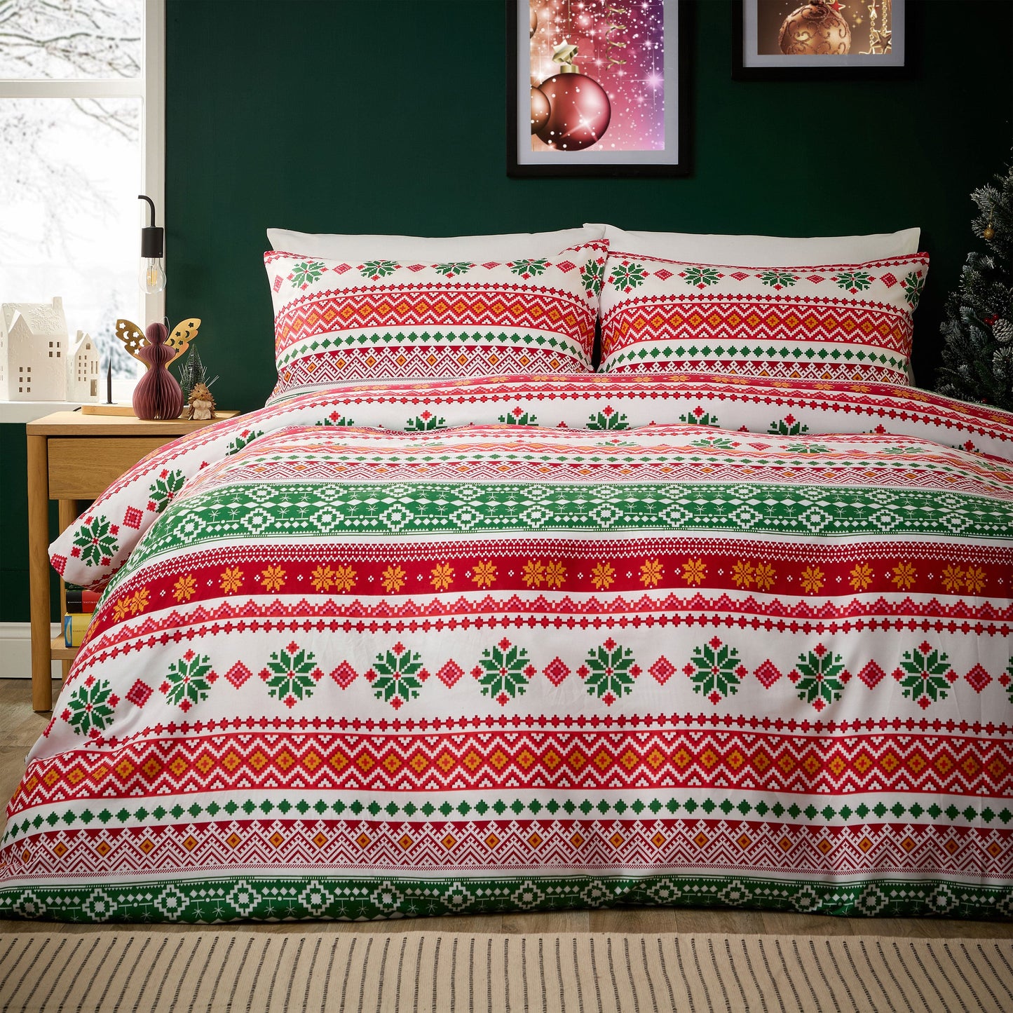 OLIVIA ROCCO Duvet Cover FAIRE ISLE MULTI / SINGLE Christmas Duvet Cover Sets Wholesale Manchester UK