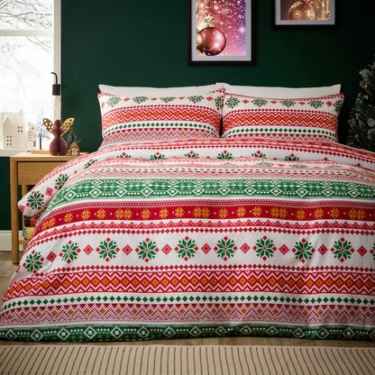 OLIVIA ROCCO Duvet Cover FAIRE ISLE MULTI / SINGLE Christmas Duvet Cover Sets Wholesale Manchester UK