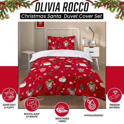 OLIVIA ROCCO Duvet Cover Festive Holiday Santa Duvet Cover Set with Pillowcases Wholesale Manchester UK