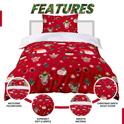 OLIVIA ROCCO Duvet Cover Festive Holiday Santa Duvet Cover Set with Pillowcases Wholesale Manchester UK
