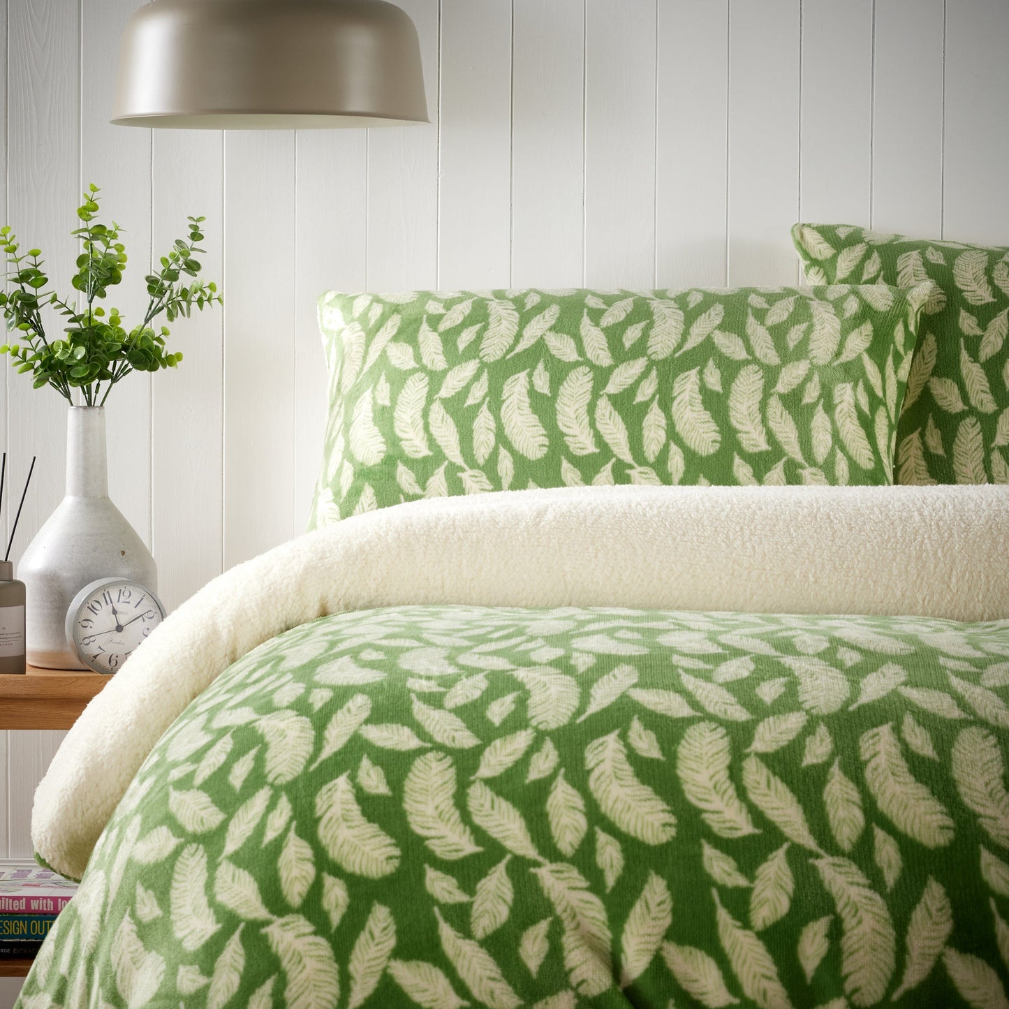 OLIVIA ROCCO Duvet Cover Floral Leaves Printed Teddy Duvet Sets With Reversible Sherpa Fleece Fur Wholesale Manchester UK