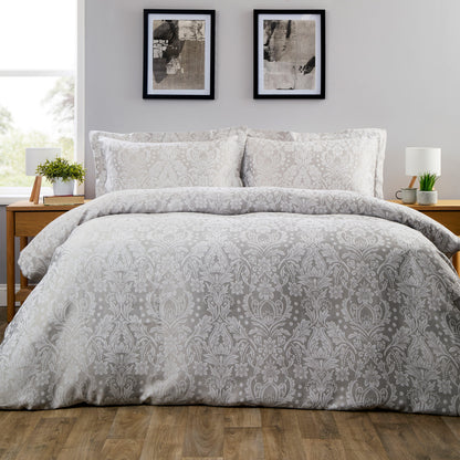 OLIVIA ROCCO Duvet Cover GREY / SINGLE LOOMWORKS Dorchester Jacquard Duvet Cover Set Wholesale Manchester UK