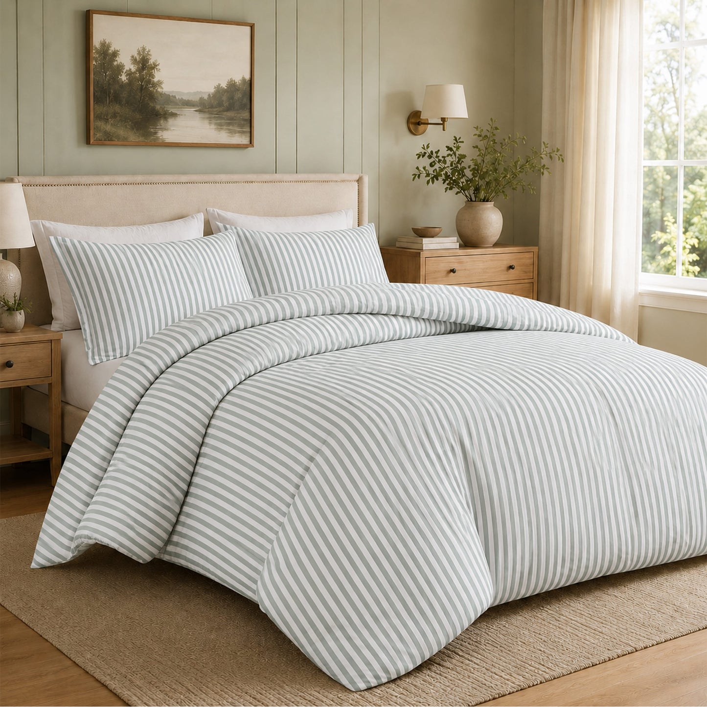 OLIVIA ROCCO Duvet Cover GREY / SINGLE OLIVIA ROCCO Malham Stripe Duvet Cover Set Wholesale Manchester UK