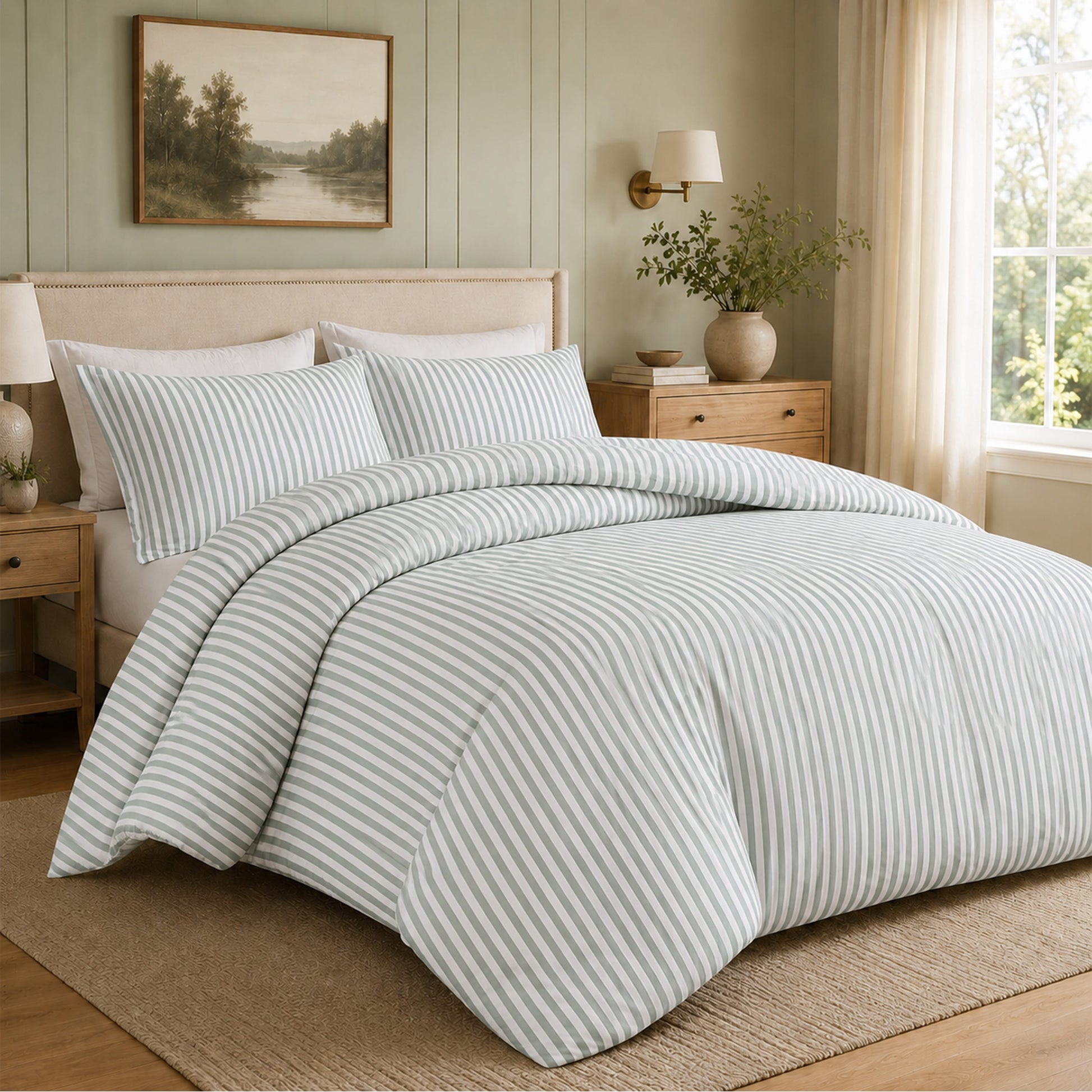 OLIVIA ROCCO Duvet Cover GREY / SINGLE OLIVIA ROCCO Malham Stripe Duvet Cover Set Wholesale Manchester UK