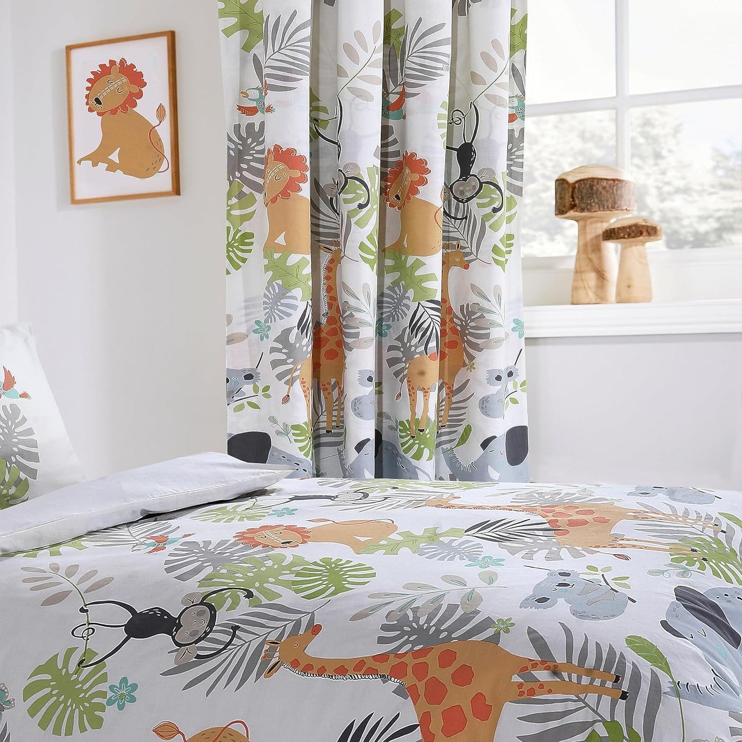 OLIVIA ROCCO Duvet Cover Kids Safari Animals Duvet Cover Soft Lightweight Cot Bedding Set Wholesale Manchester UK