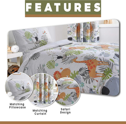 OLIVIA ROCCO Duvet Cover Kids Safari Animals Duvet Cover Soft Lightweight Cot Bedding Set Wholesale Manchester UK