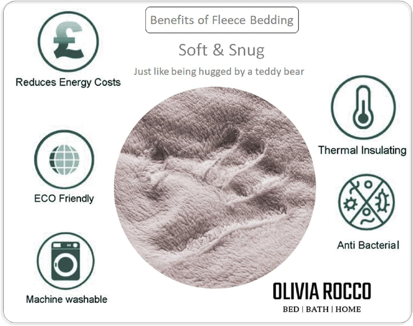 OLIVIA ROCCO Duvet Cover Leaf Printed Teddy Duvet Sets With Reversible Sherpa Fleece Fur Wholesale Manchester UK