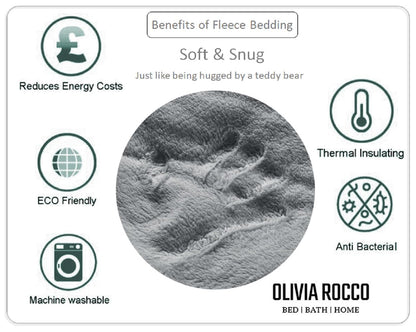 OLIVIA ROCCO Duvet Cover Leaf Printed Teddy Duvet Sets With Reversible Sherpa Fleece Fur Wholesale Manchester UK