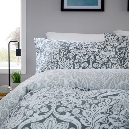 OLIVIA ROCCO Duvet Cover LOOMWORKS Aria Grey Microfibre Duvet Cover Set Wholesale Manchester UK