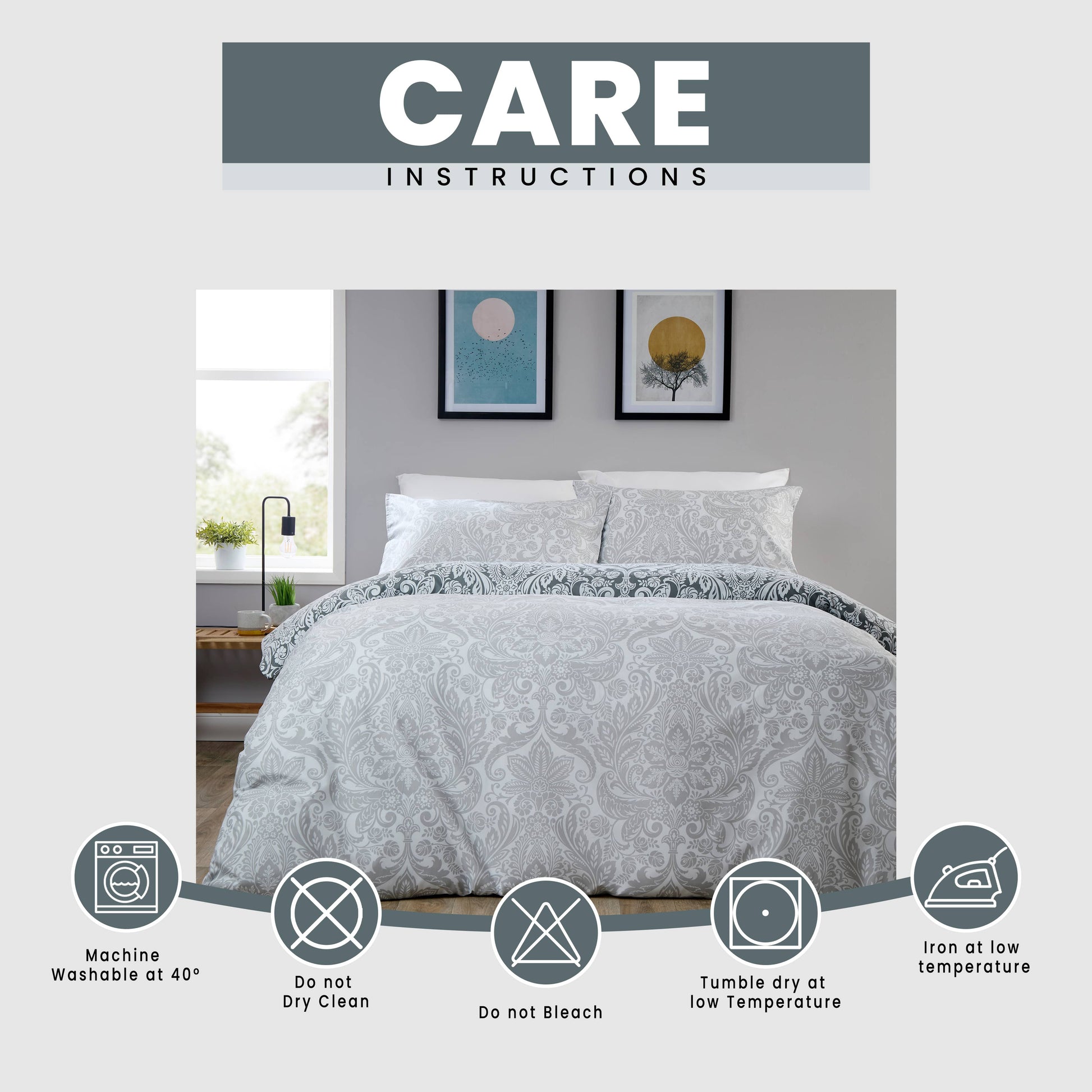 OLIVIA ROCCO Duvet Cover LOOMWORKS Aria Grey Microfibre Duvet Cover Set Wholesale Manchester UK