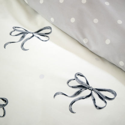 OLIVIA ROCCO Duvet Cover LOOMWORKS Bows Black Microfibre Duvet Cover Set Wholesale Manchester UK