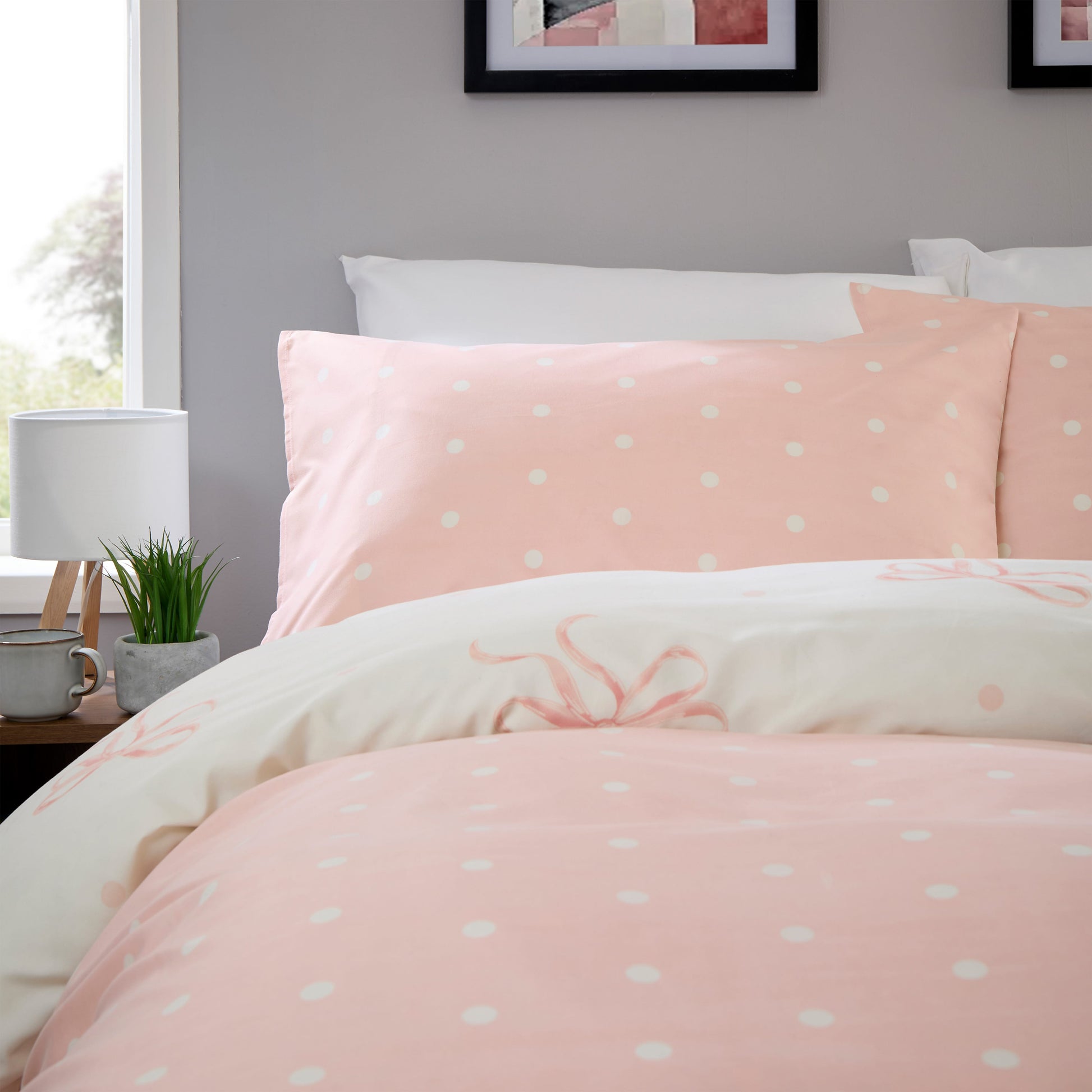 OLIVIA ROCCO Duvet Cover LOOMWORKS Bows Pink Microfibre Duvet Cover Set Wholesale Manchester UK