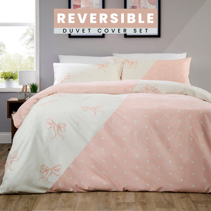OLIVIA ROCCO Duvet Cover LOOMWORKS Bows Pink Microfibre Duvet Cover Set Wholesale Manchester UK