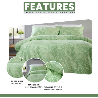 OLIVIA ROCCO Duvet Cover LOOMWORKS Fern Sage Green Microfibre Duvet Cover Set Wholesale Manchester UK