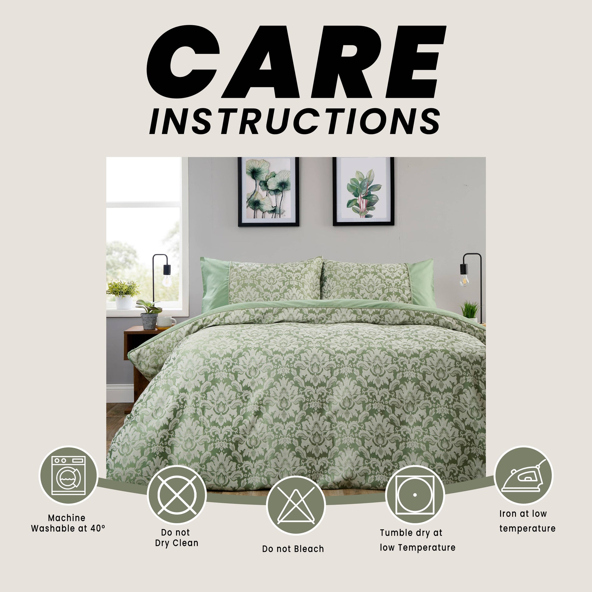 OLIVIA ROCCO Duvet Cover LOOMWORKS Savoy Sage Green Jacquard Duvet Cover Set Wholesale Manchester UK