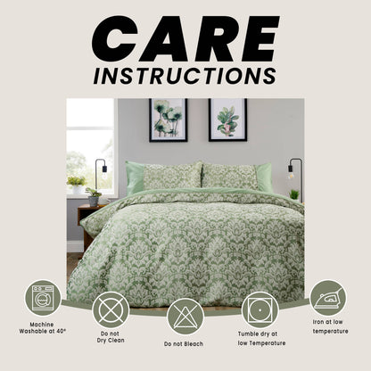 OLIVIA ROCCO Duvet Cover LOOMWORKS Savoy Sage Green Jacquard Duvet Cover Set Wholesale Manchester UK