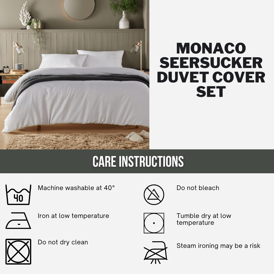 OLIVIA ROCCO Duvet Cover Monaco Seersucker Duvet Cover Set Quilt Cover Bedding Bed Linen Sets Wholesale Manchester UK