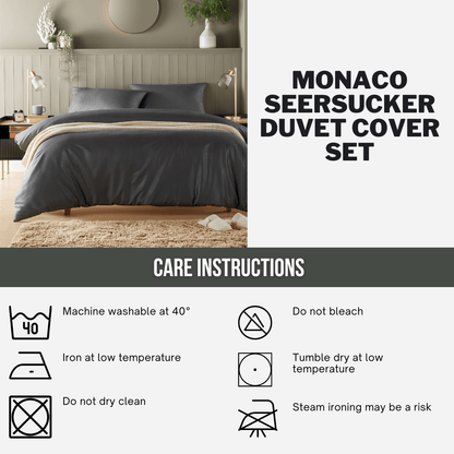 OLIVIA ROCCO Duvet Cover Monaco Seersucker Duvet Cover Set Quilt Cover Bedding Bed Linen Sets Wholesale Manchester UK