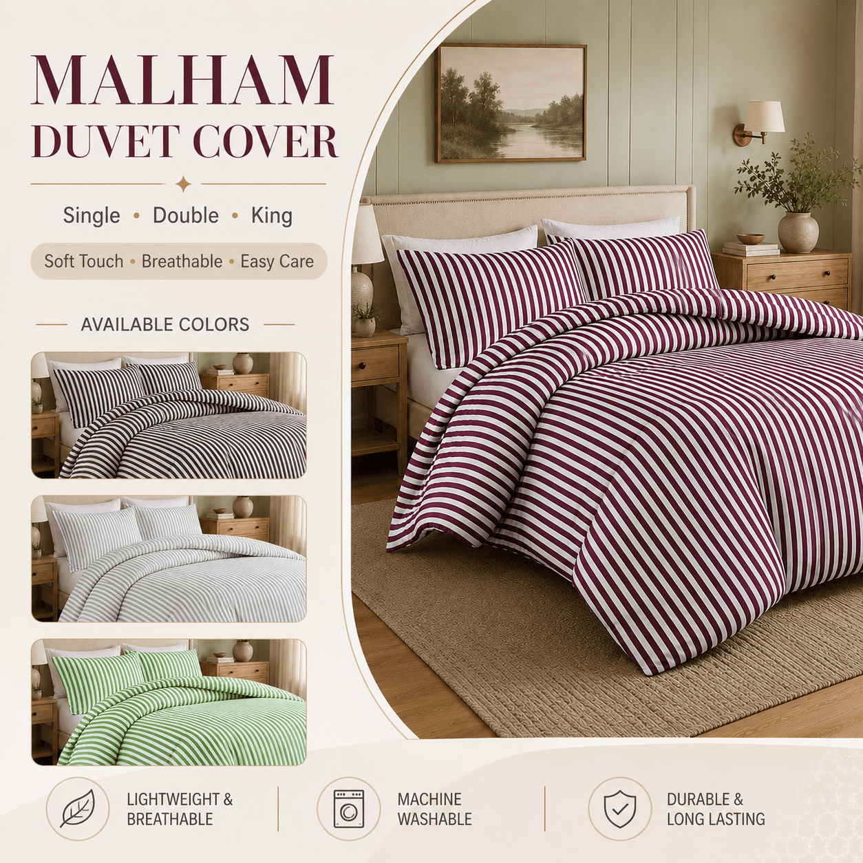 OLIVIA ROCCO Duvet Cover OLIVIA ROCCO Malham Stripe Duvet Cover Set Wholesale Manchester UK