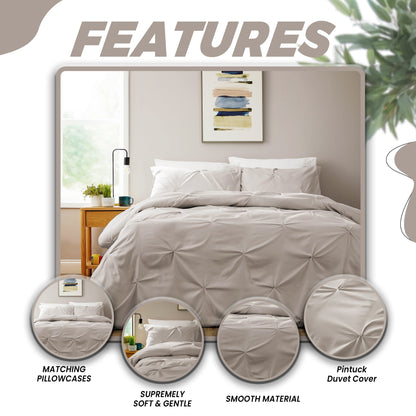 OLIVIA ROCCO Duvet Cover Pintuck Natural Duvet Cover Set Wholesale Manchester UK