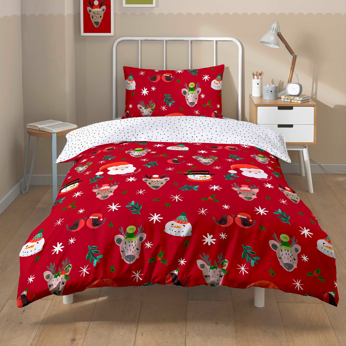 OLIVIA ROCCO Duvet Cover RED / SINGLE Festive Holiday Santa Duvet Cover Set with Pillowcases Wholesale Manchester UK