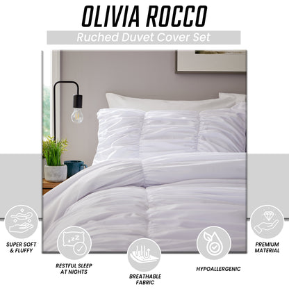 OLIVIA ROCCO Duvet Cover Ruched White Duvet Cover Set Wholesale Manchester UK