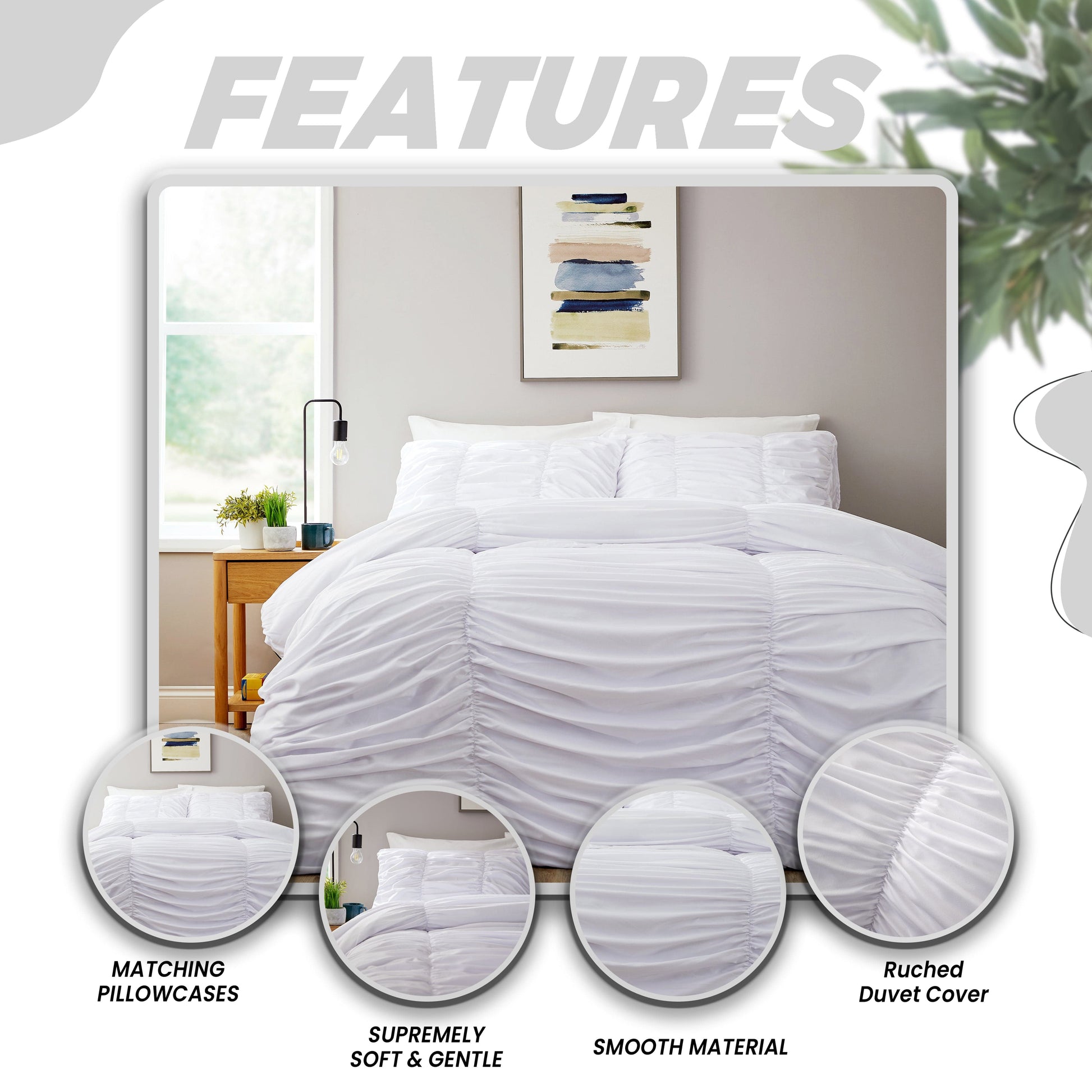 OLIVIA ROCCO Duvet Cover Ruched White Duvet Cover Set Wholesale Manchester UK
