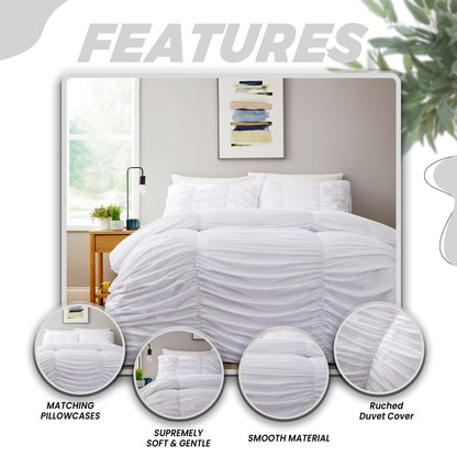 OLIVIA ROCCO Duvet Cover Ruched White Duvet Cover Set Wholesale Manchester UK