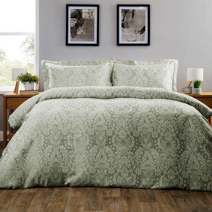 OLIVIA ROCCO Duvet Cover SAGE GREEN / SINGLE LOOMWORKS Dorchester Jacquard Duvet Cover Set Wholesale Manchester UK