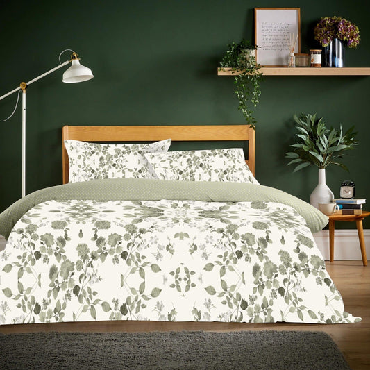 OLIVIA ROCCO Duvet Cover SINGLE / APPLEBY SAGE GREEN Appleby Sage Green Flannel Duvet Cover Set Wholesale Manchester UK