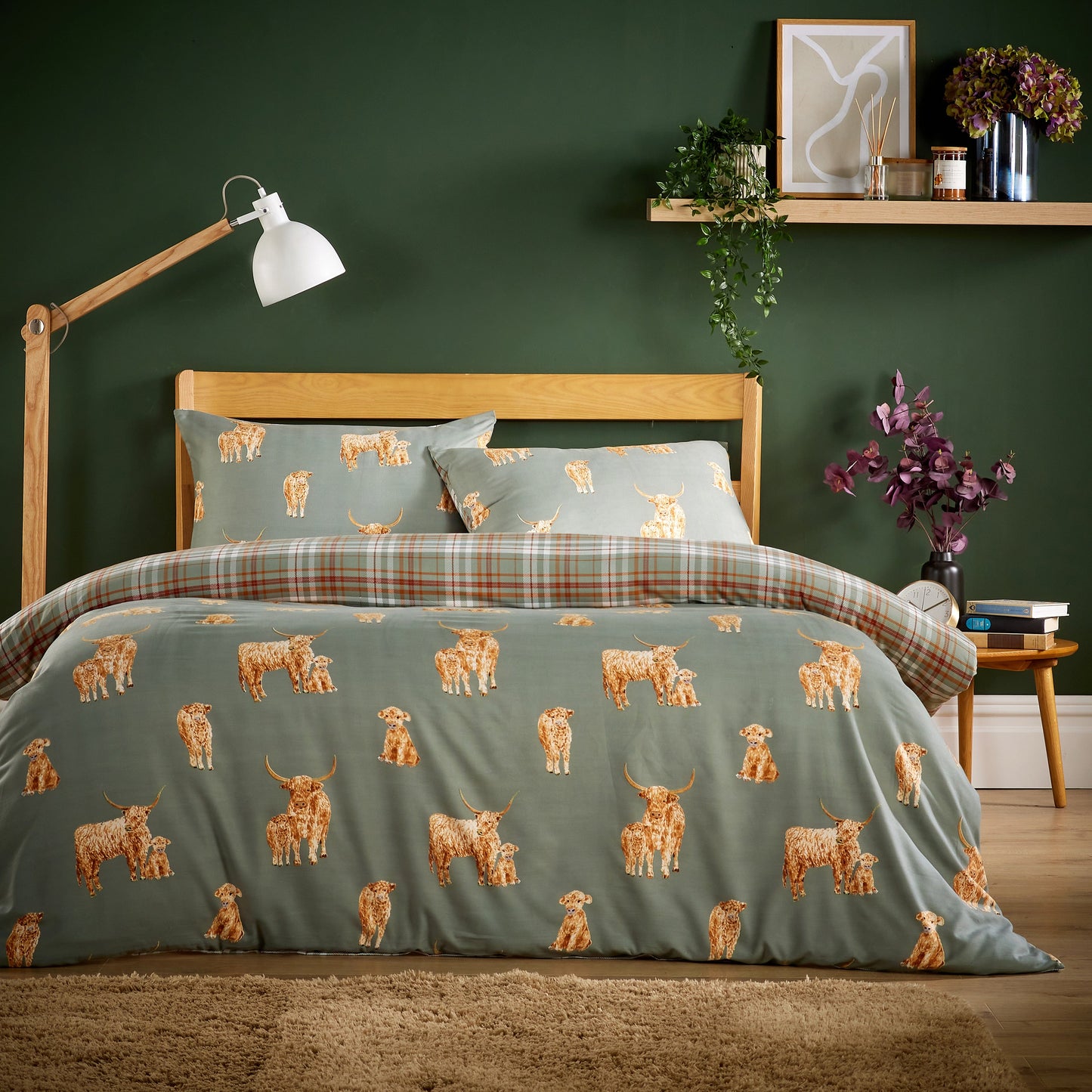 OLIVIA ROCCO Duvet Cover SINGLE / HIGHLAND COW Highland Cow Flannel Duvet Cover Set Wholesale Manchester UK