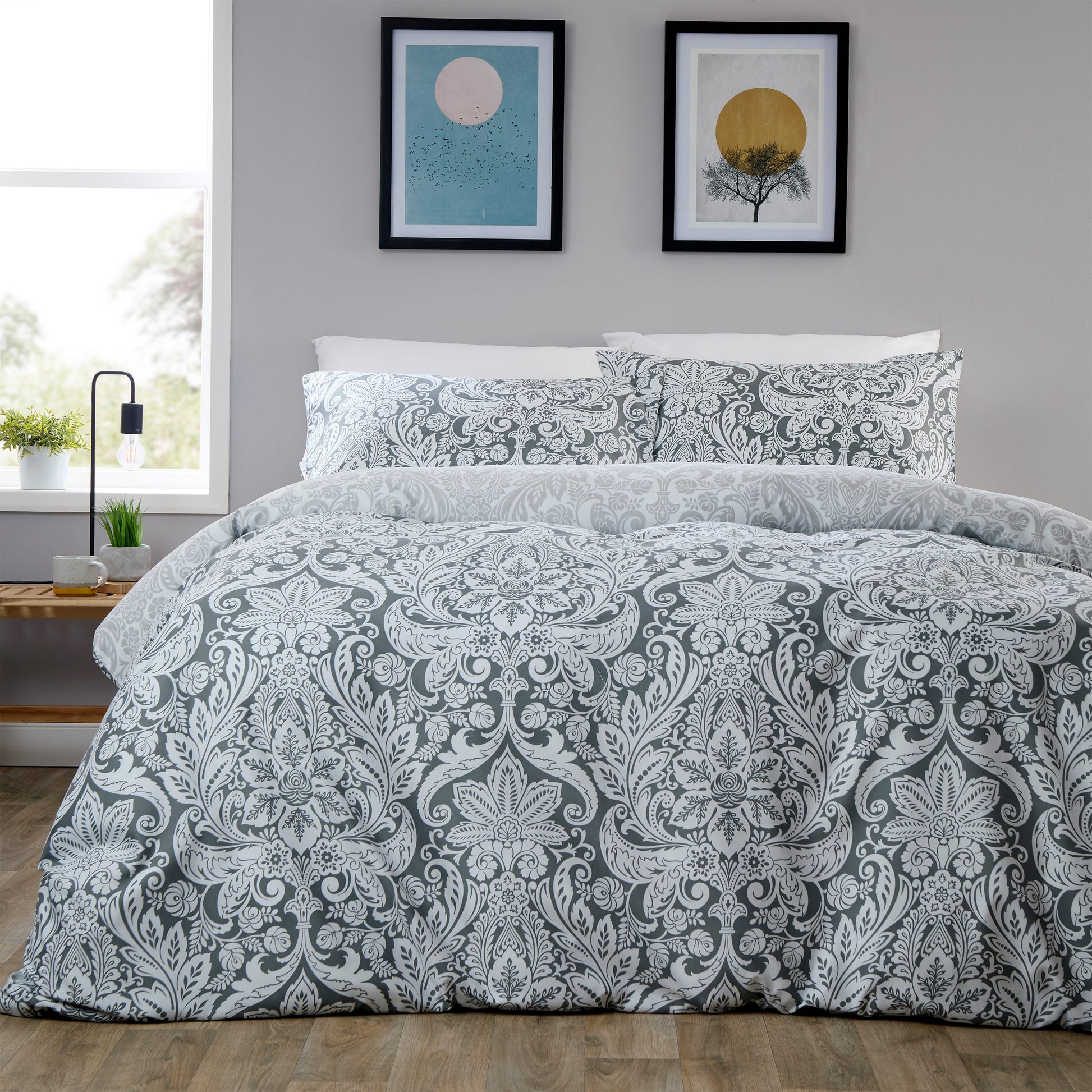 OLIVIA ROCCO Duvet Cover SINGLE LOOMWORKS Aria Grey Microfibre Duvet Cover Set Wholesale Manchester UK
