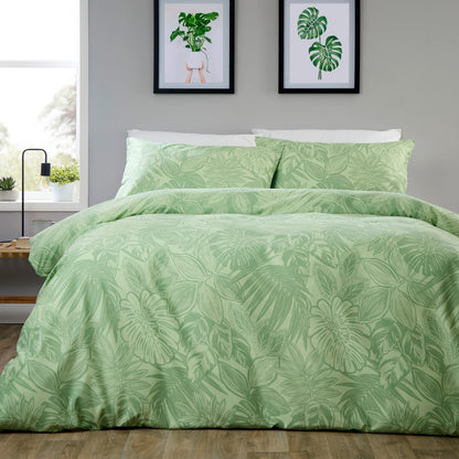 OLIVIA ROCCO Duvet Cover SINGLE LOOMWORKS Fern Sage Green Microfibre Duvet Cover Set Wholesale Manchester UK