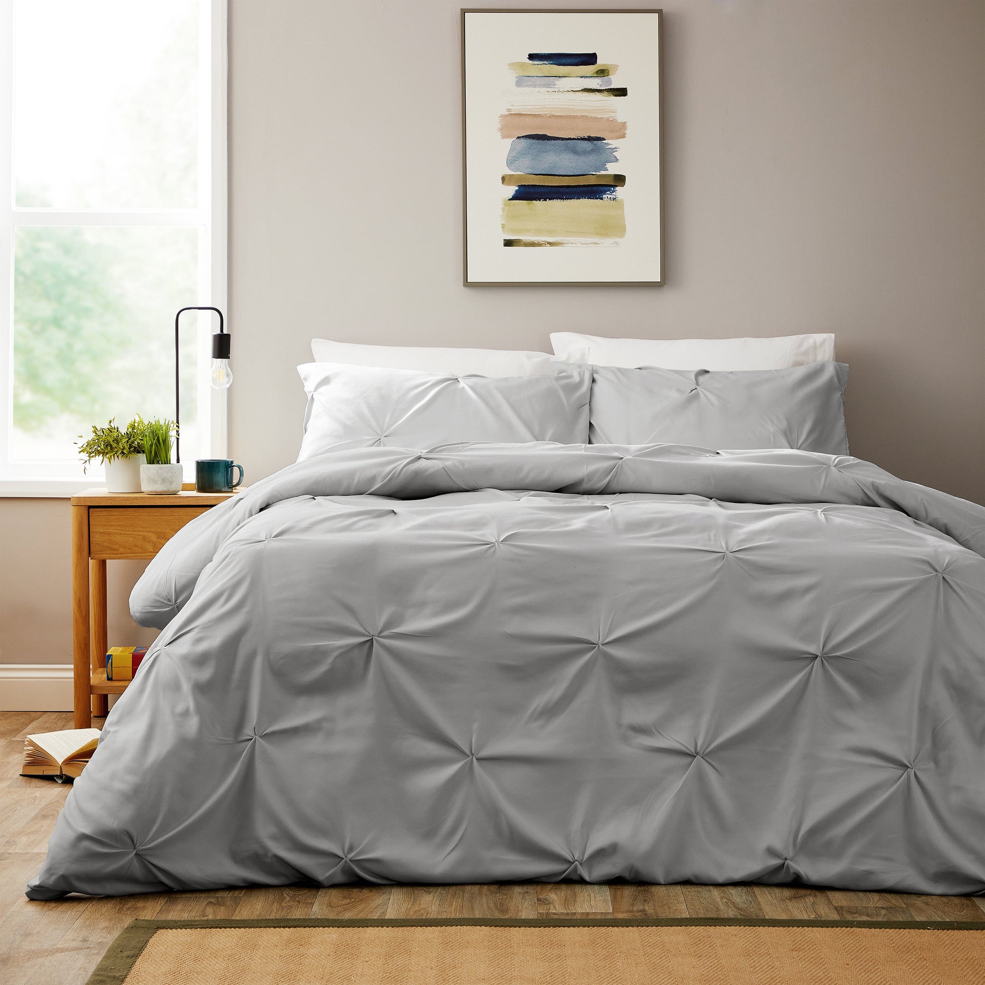 OLIVIA ROCCO Duvet Cover SINGLE Pintuck Grey Duvet Cover Set Wholesale Manchester UK