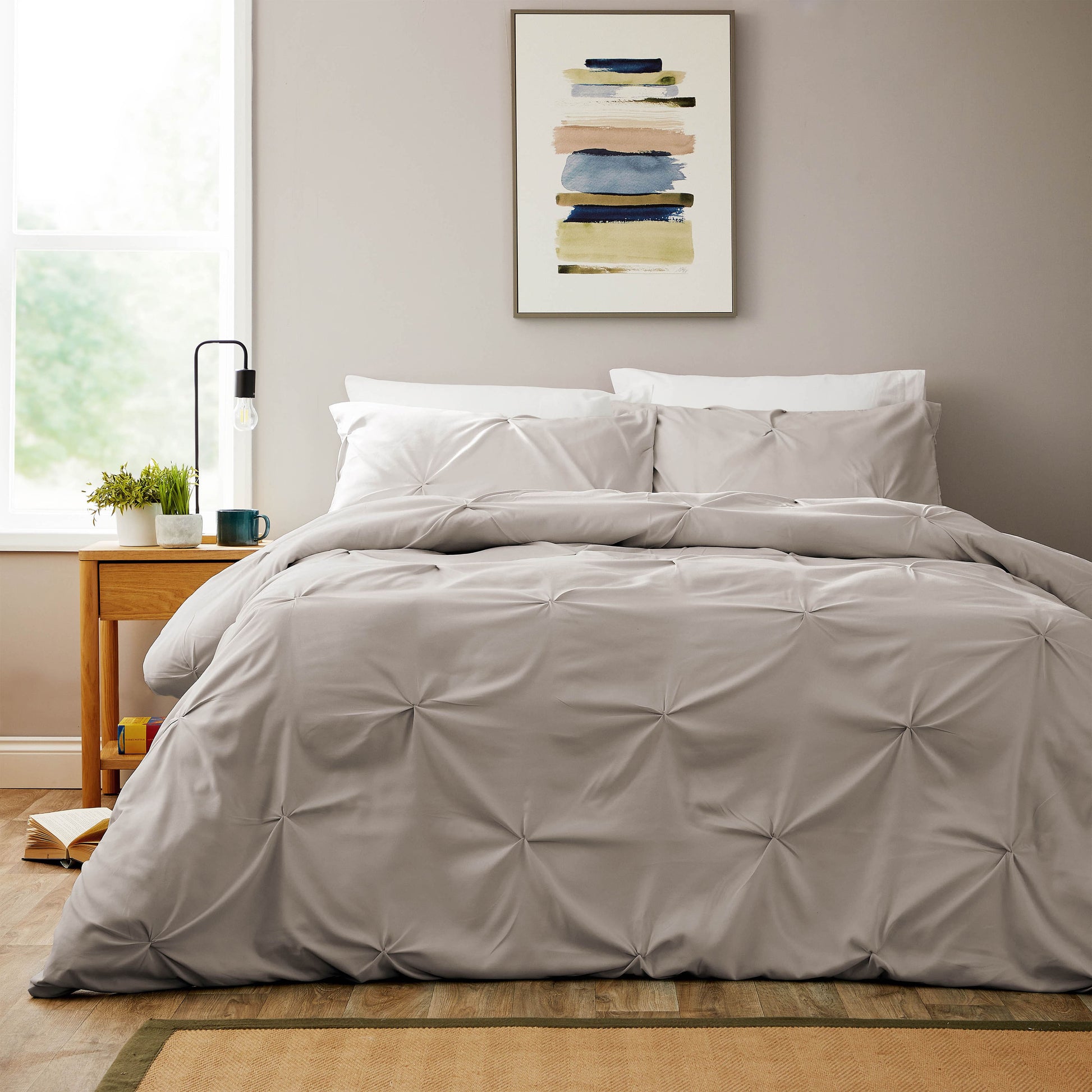 OLIVIA ROCCO Duvet Cover SINGLE Pintuck Natural Duvet Cover Set Wholesale Manchester UK