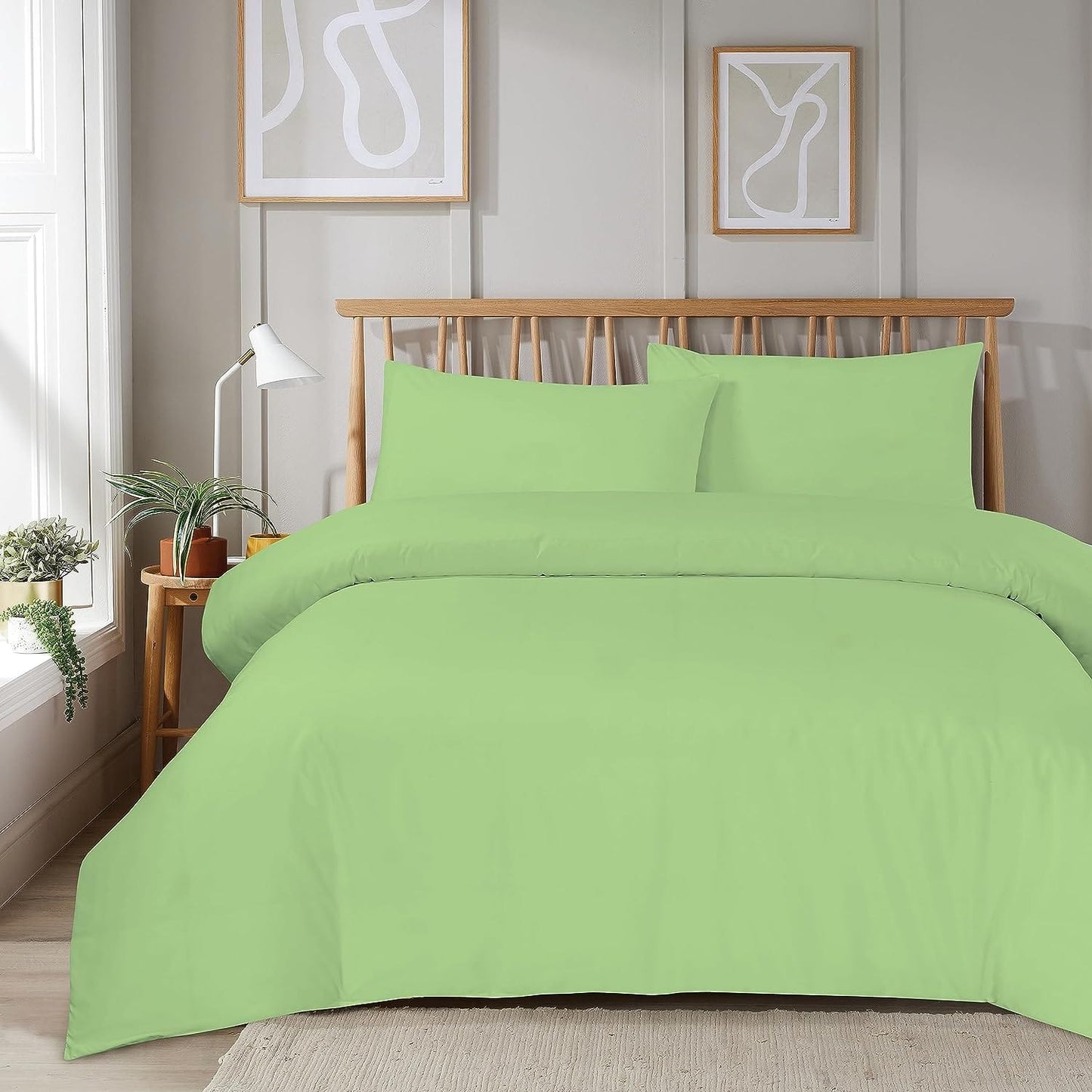 OLIVIA ROCCO Duvet Cover SINGLE / SAGE GREEN Super Soft Plain Duvet Set, Easy Care Eveyrday Quilt Covers Wholesale Manchester UK