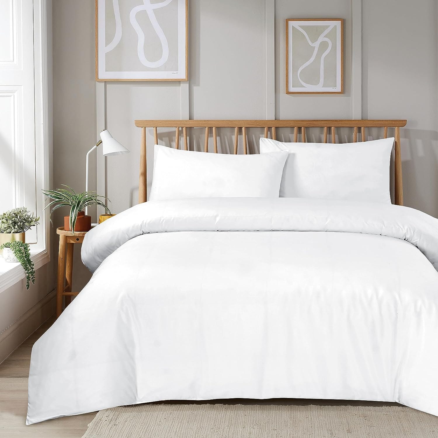 OLIVIA ROCCO Duvet Cover SINGLE / WHITE Super Soft Plain Duvet Set, Easy Care Eveyrday Quilt Covers Wholesale Manchester UK