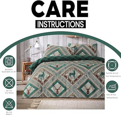 OLIVIA ROCCO Duvet Cover Skye Duvet Cover Set Stag Printed Design Easy Care Reversible Bedding Quilt Covers Wholesale Manchester UK