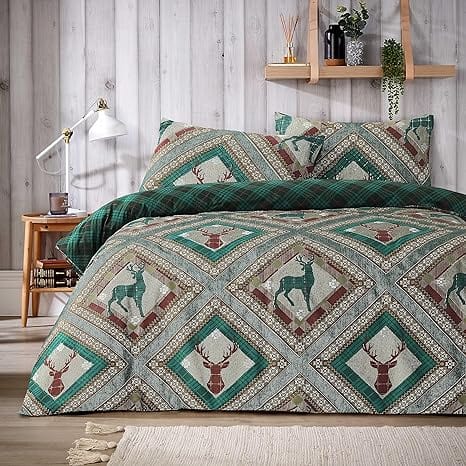 OLIVIA ROCCO Duvet Cover SKYE / SINGLE Skye Duvet Cover Set Stag Printed Design Easy Care Reversible Bedding Quilt Covers Wholesale Manchester UK