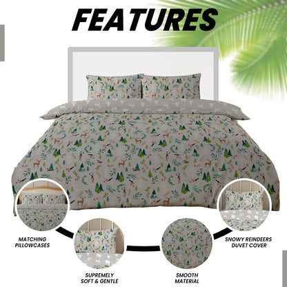 OLIVIA ROCCO Duvet Cover Snowy Reindeers Reversible Duvet Cover Set Wholesale Manchester UK