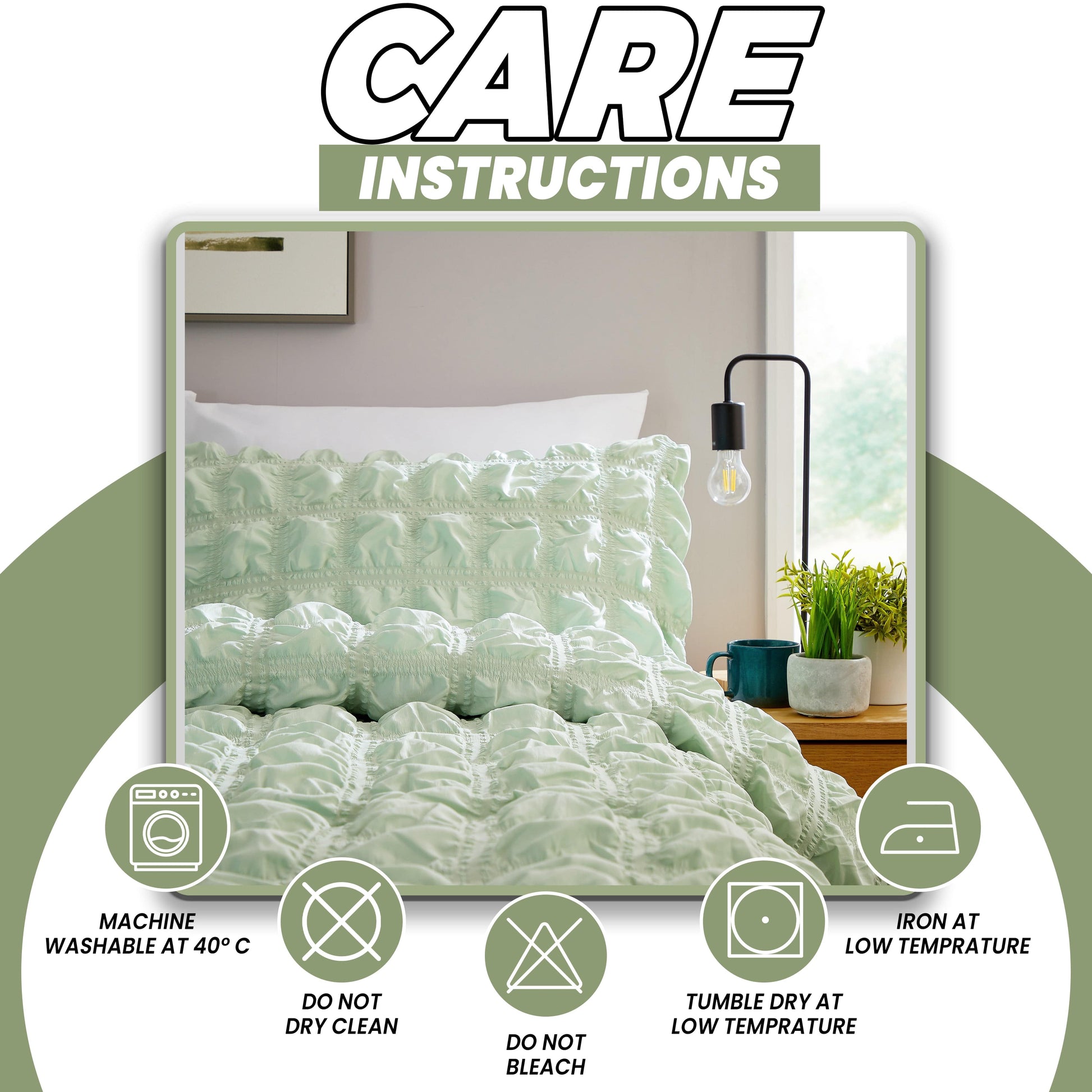 OLIVIA ROCCO Duvet Cover Soho Sage Green Duvet Cover Set Wholesale Manchester UK