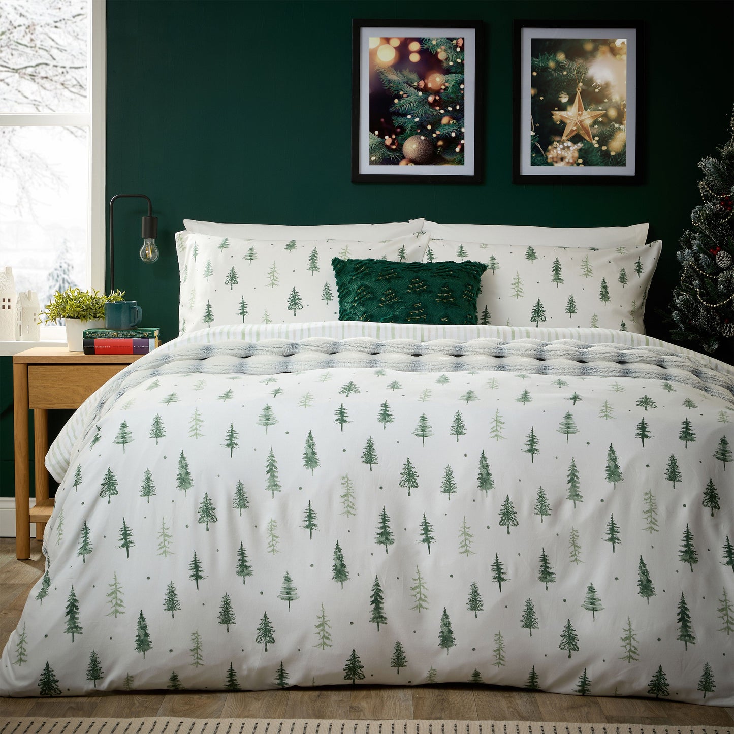 OLIVIA ROCCO Duvet Cover ST MORITZ GREEN / SINGLE Christmas Duvet Cover Sets Wholesale Manchester UK