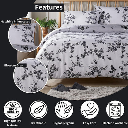 OLIVIA ROCCO Duvet Covers Blossom Grey Printed Duvet Cover Set Wholesale Manchester UK