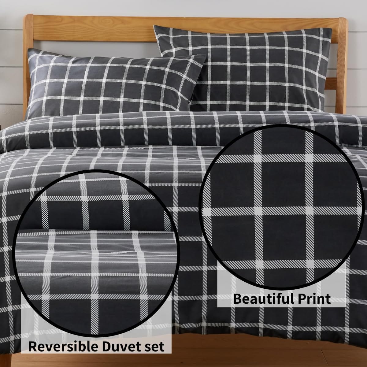 OLIVIA ROCCO Duvet Covers Boston Check Grey Printed Duvet Cover Set Wholesale Manchester UK
