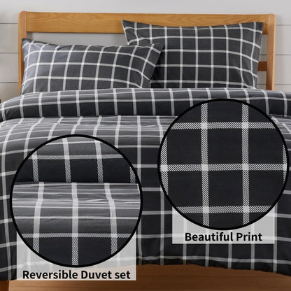 OLIVIA ROCCO Duvet Covers Boston Check Grey Printed Duvet Cover Set Wholesale Manchester UK