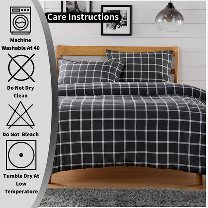 OLIVIA ROCCO Duvet Covers Boston Check Grey Printed Duvet Cover Set Wholesale Manchester UK