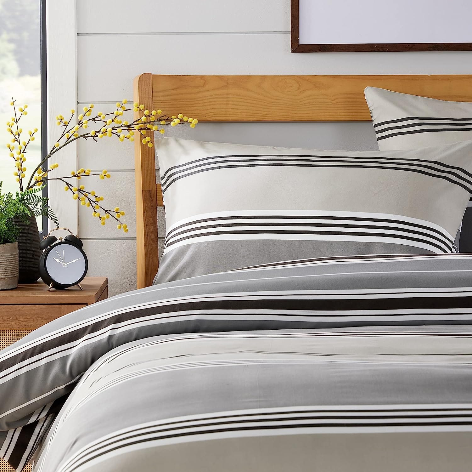 OLIVIA ROCCO Duvet Covers Harlow Stripes Grey Printed Duvet Cover Set Wholesale Manchester UK