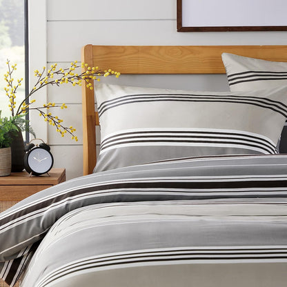 OLIVIA ROCCO Duvet Covers Harlow Stripes Grey Printed Duvet Cover Set Wholesale Manchester UK