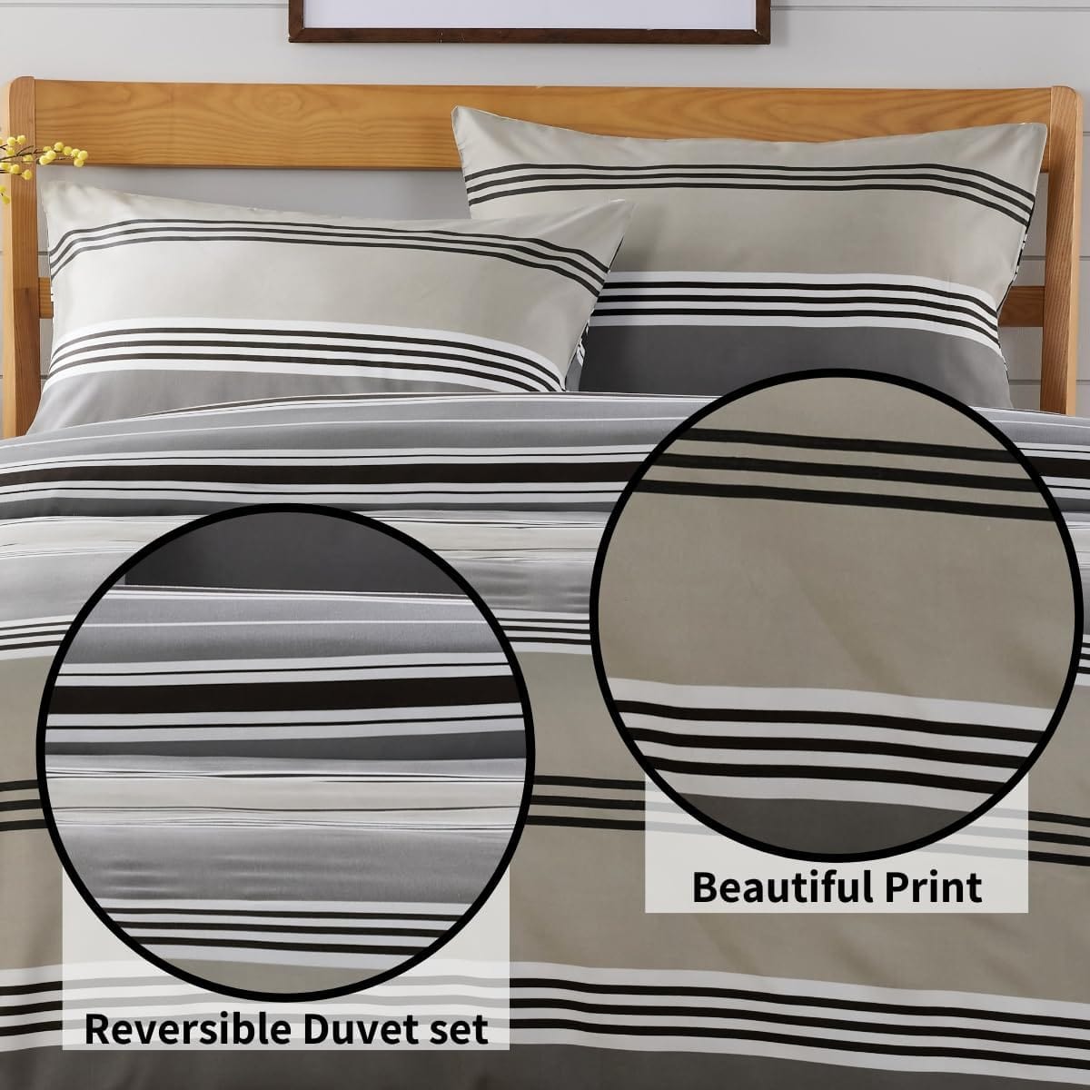 OLIVIA ROCCO Duvet Covers Harlow Stripes Grey Printed Duvet Cover Set Wholesale Manchester UK